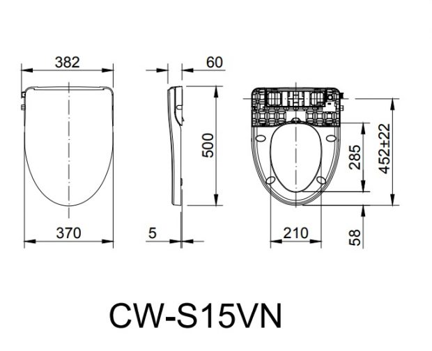 Nắp bồn cầu tự rửa cơ Inax CW-S15VN
