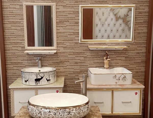  mẫu tủ chậu lavabo hoa văn cầu kỳ ấn tượng phong cách tân cổ điển