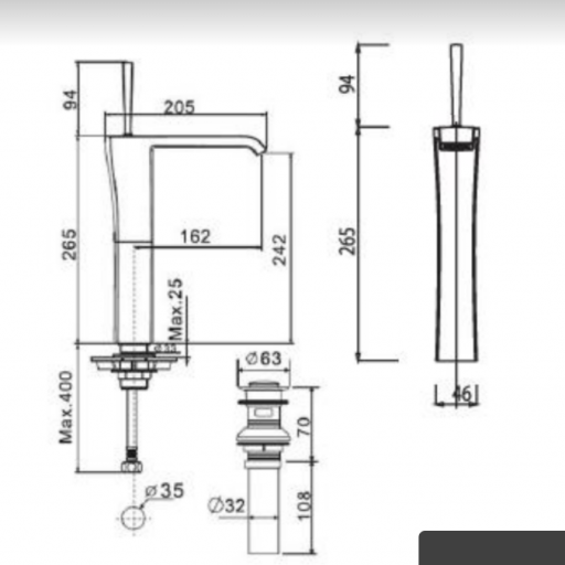 Vòi lavabo nóng lạnh cao cổ American Standard Nobile WF-0603 1 lỗ