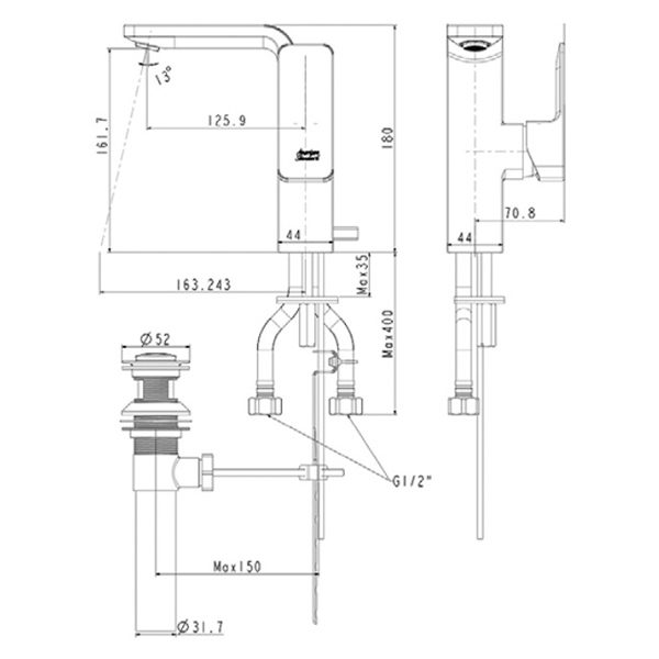 Vòi lavabo nóng lạnh American Standard Acacia E WF-1305 1 lỗ