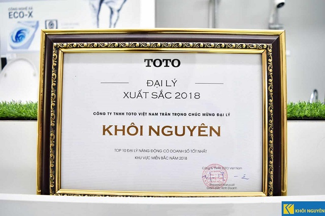 Khôi Nguyên được chứng nhận là đại lý cung cấp sản phẩm Toto chính hãng