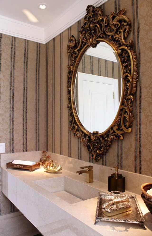 Gương tân cổ điển dùng trong phòng tắm cỡ lớn