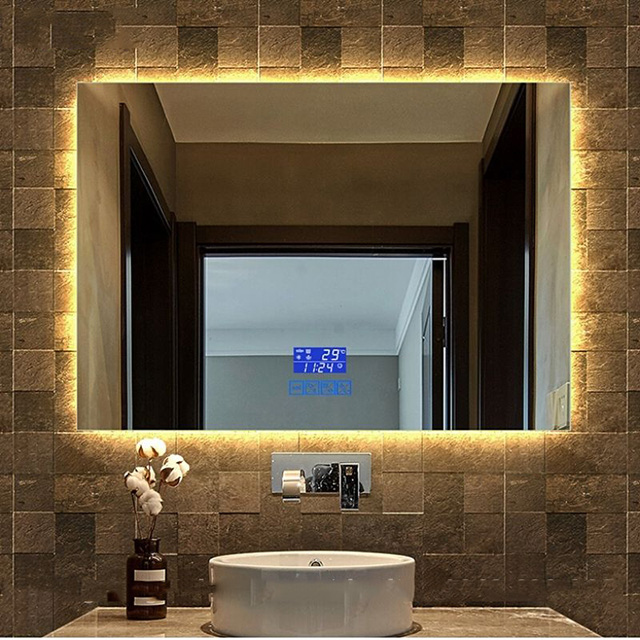 Gương soi nhà tắm thông minh tích hợp tính năng đo nhiệt độ và đèn led