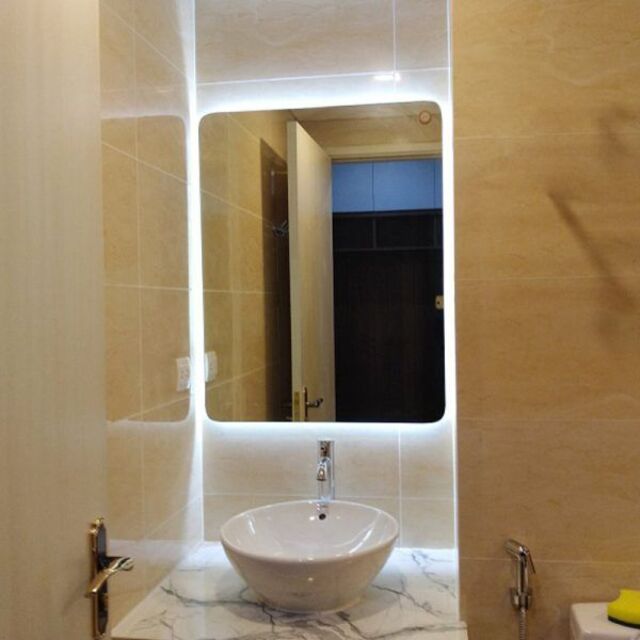 Gương nhà tắm đèn led hình chữ nhật