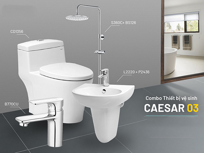 Thiết bị vệ sinh Caesar có thiết kế tiện lợi, phù hợp với nhiều không gian